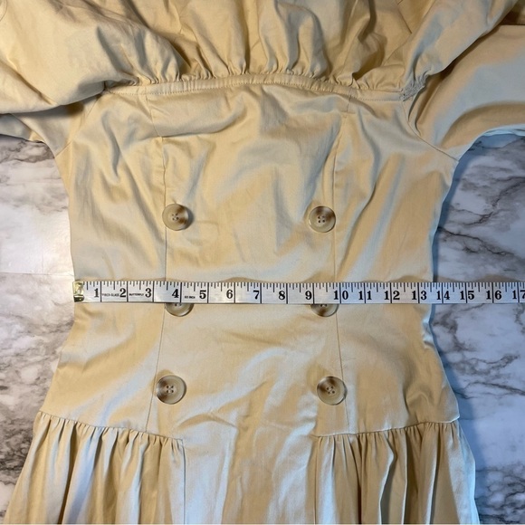 Cutely Covered Beige Long Sleeve Off Shoulder Midi Dress - Picture 13 of 14